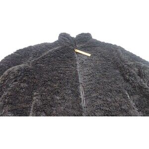 Skims Women's Size XXS Onyx Faux Fur Zip Up Mock Neck Jacket NWT